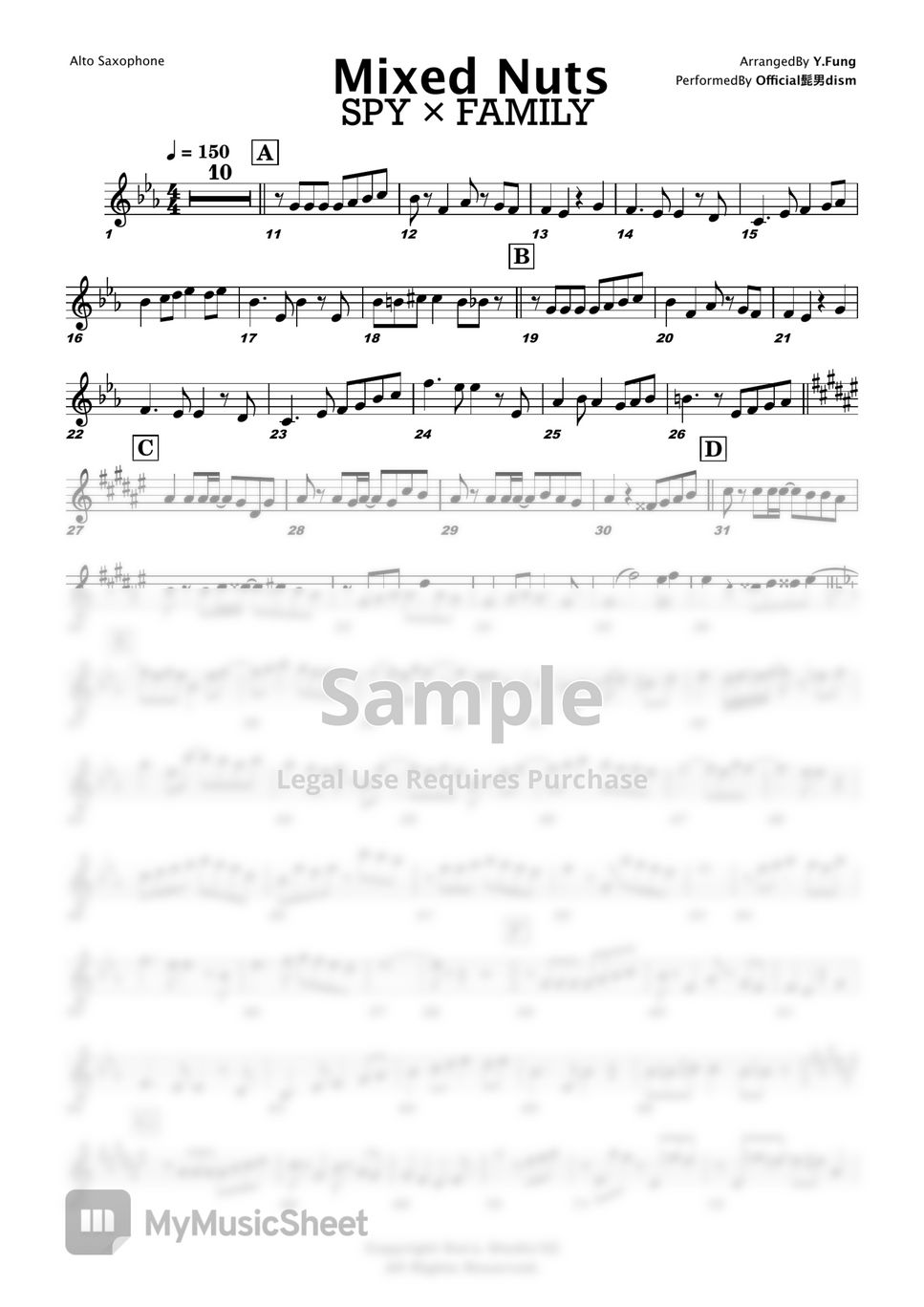 Official Higedan dism Mixed Nuts (Alto Saxo Solo) Nuty by Yipfung