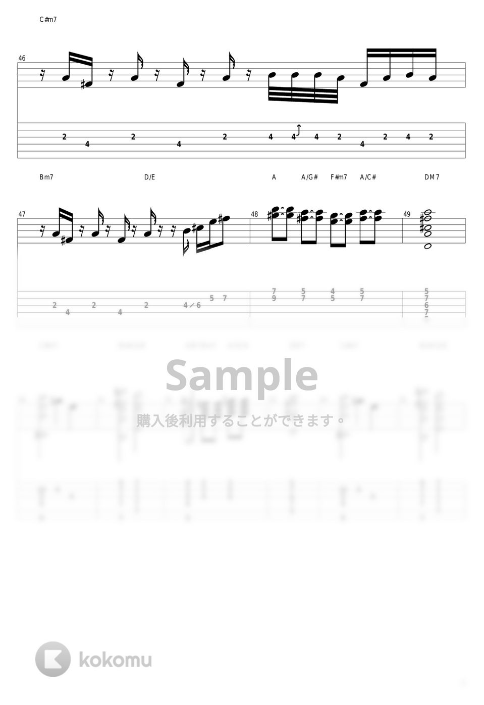 山下達郎 - Someday タブ+五線譜 by guitar cover with tab