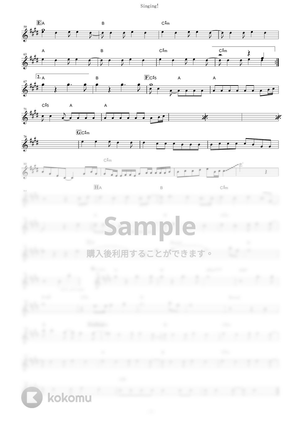 放課後ティータイム - Singing! (『映画けいおん！』 / in Eb) by muta-sax