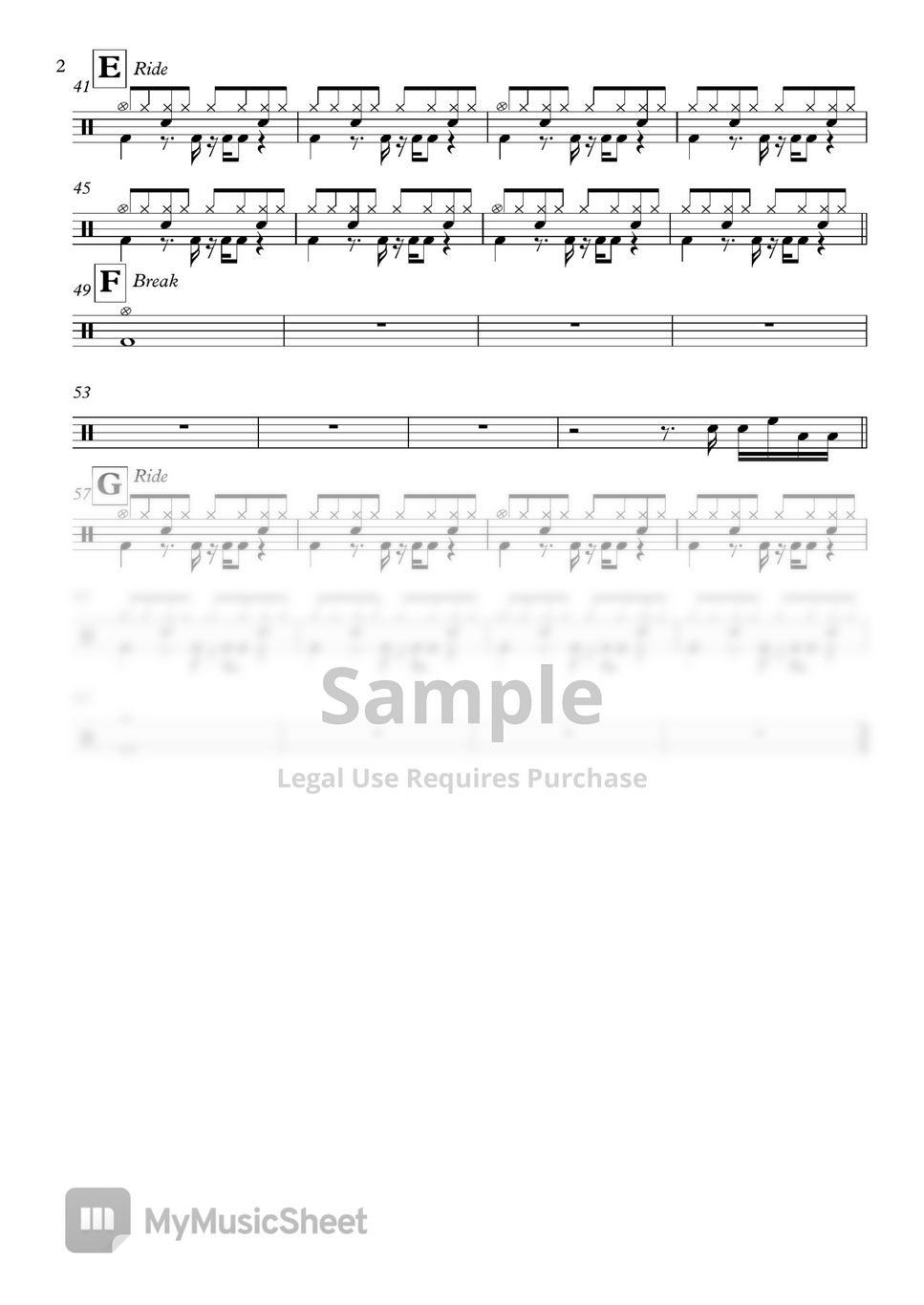 Coldplay In My Place 악보 by drumscorelab