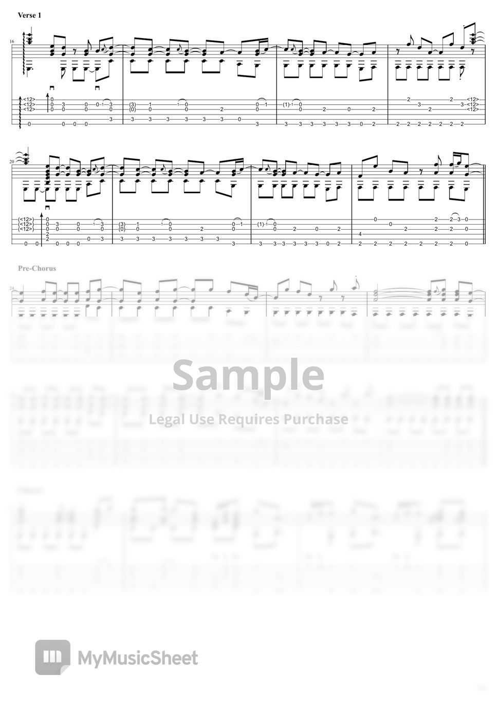 The Cranberries Zombie Tab + 단선 악보 by Igor Presnyakov