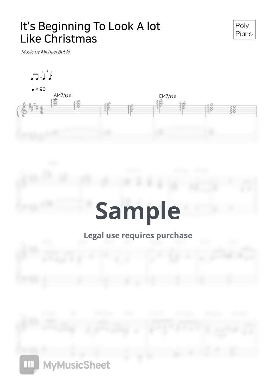 Michael Bublé - It's Beginning to look a lot like christmas 피아노 악보 PDF ...