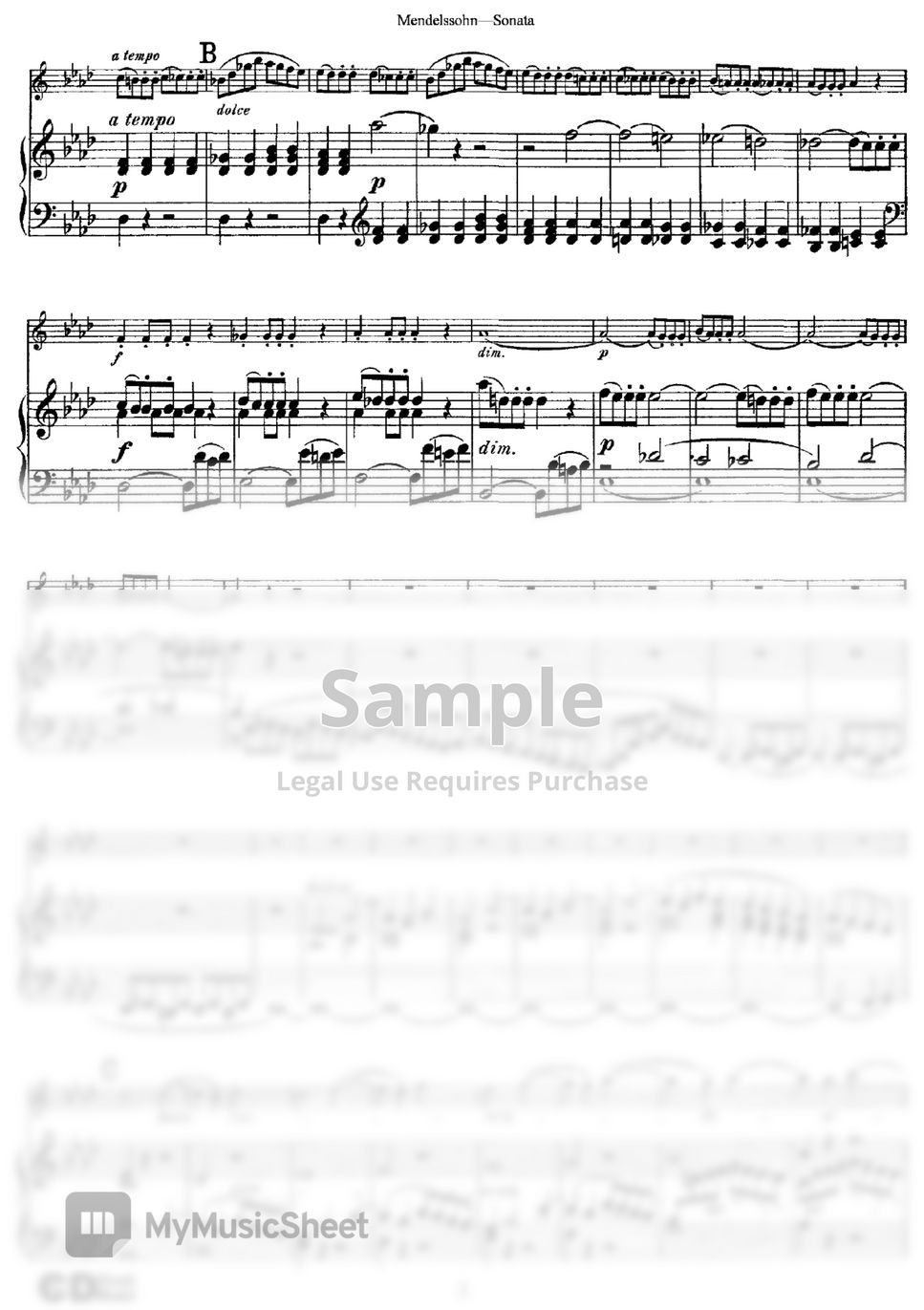 Felix mendelssohn violin sonata in f minor op 4 sheets by original