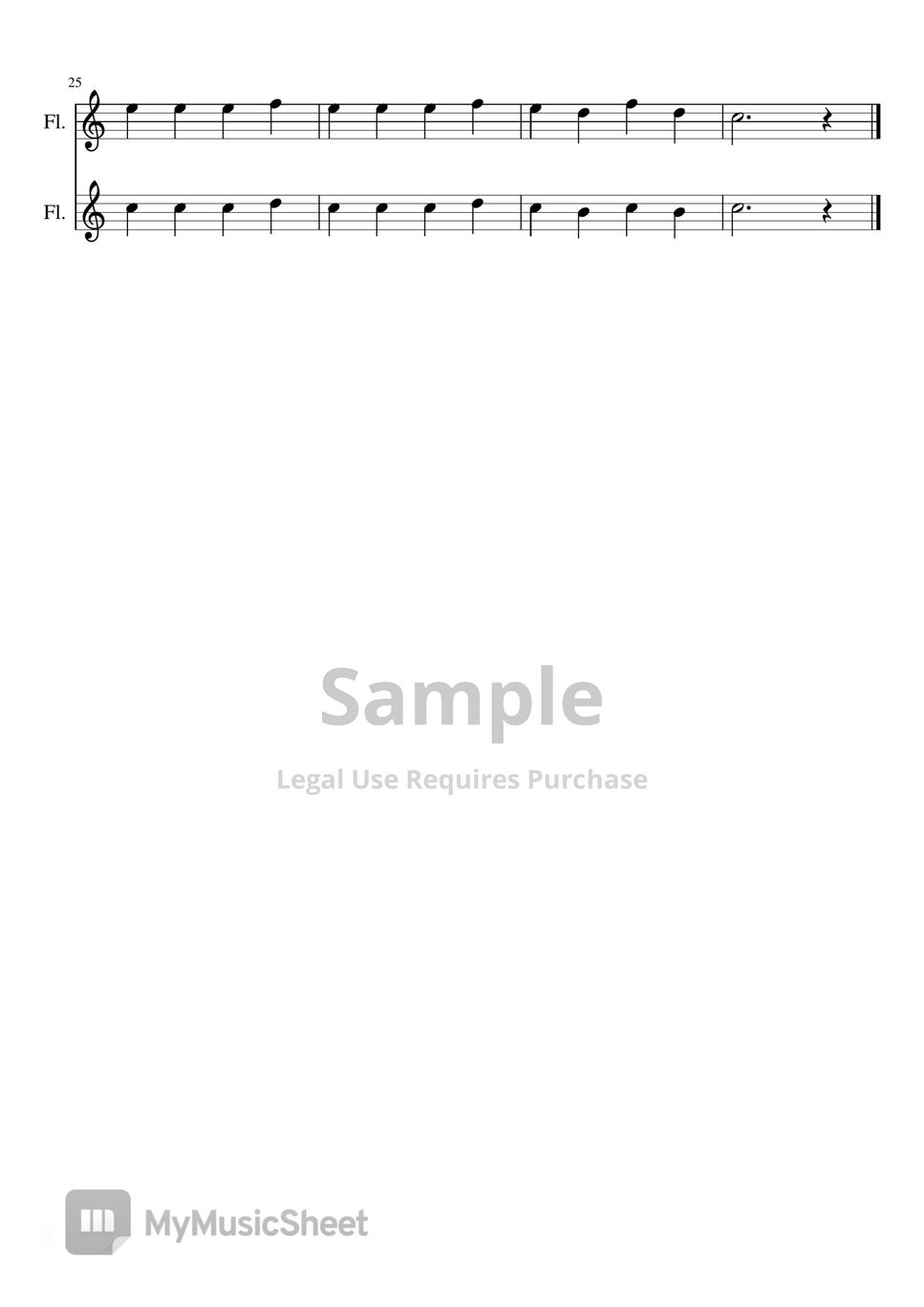 비발디 비발디 사계 중 가을 (Two flutes/ MR) 악보 by 심플플루트뮤직