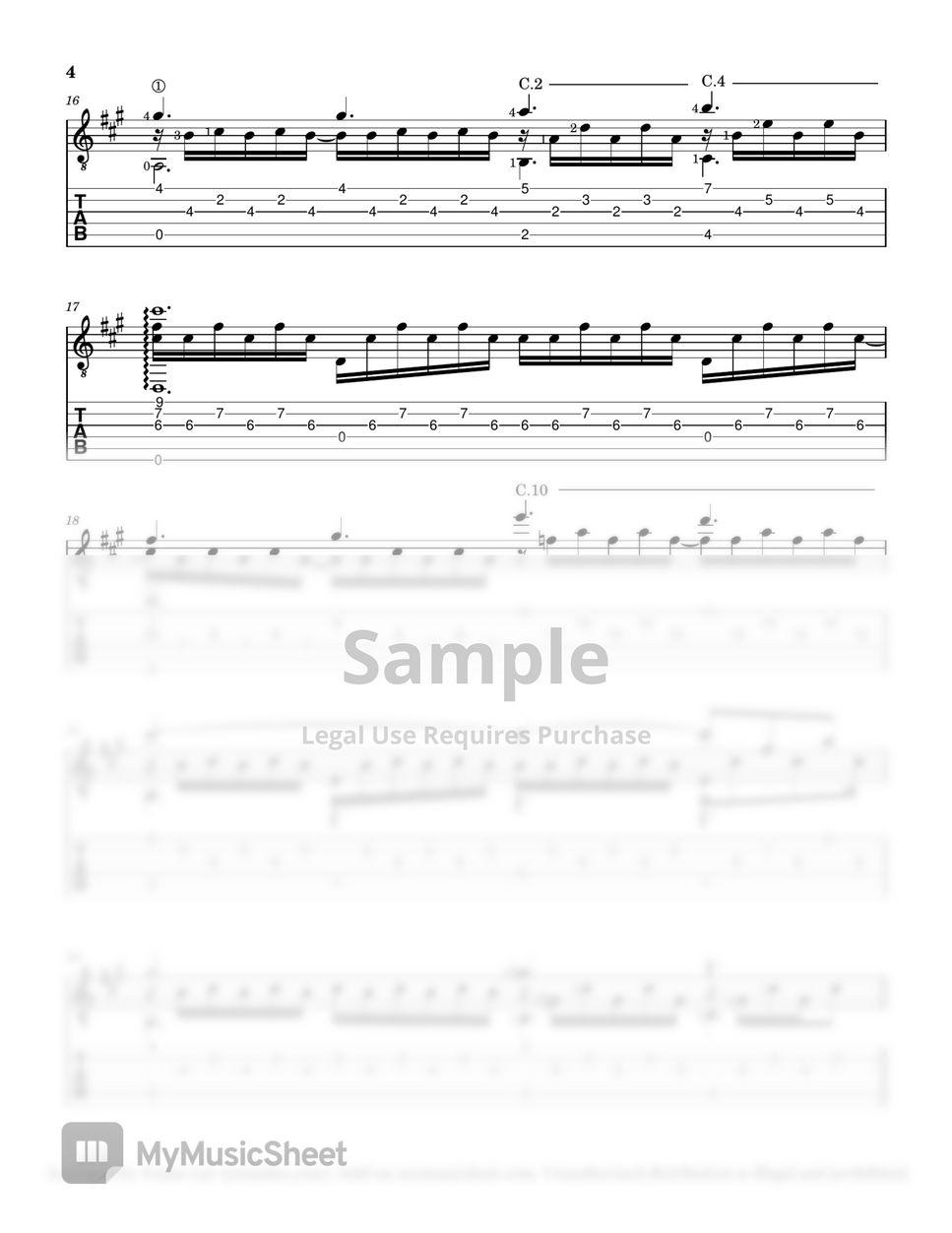 JVKE - Golden Hour - Guitar Solo (Staff+Tab) by Yenne Lee