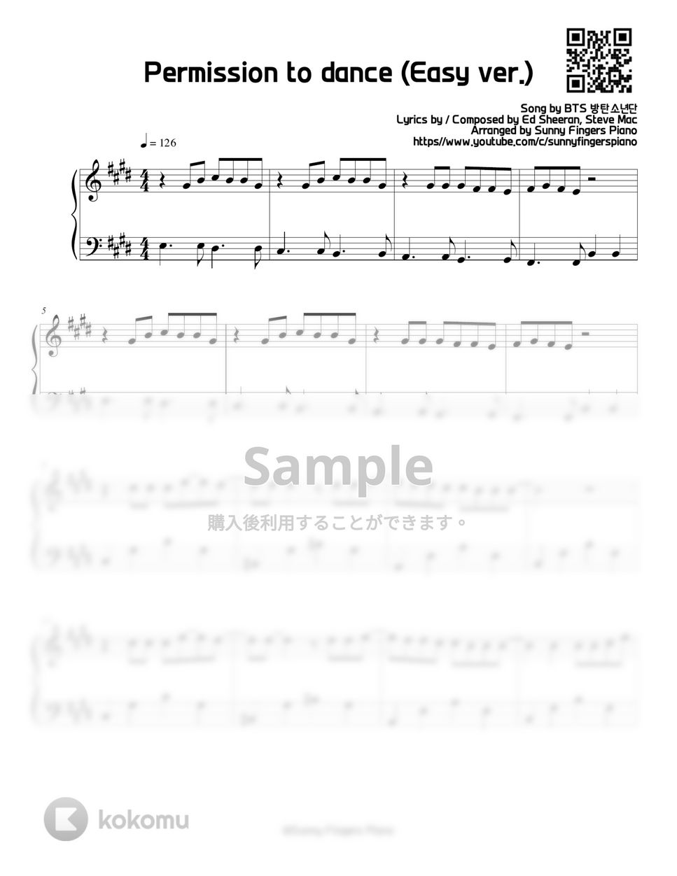 防弾少年団(BTS) - BTS PIANO SHEET MUSIC  楽譜 BTS (방탄소년단) - Black Swan Sheet Music for Piano (Solo