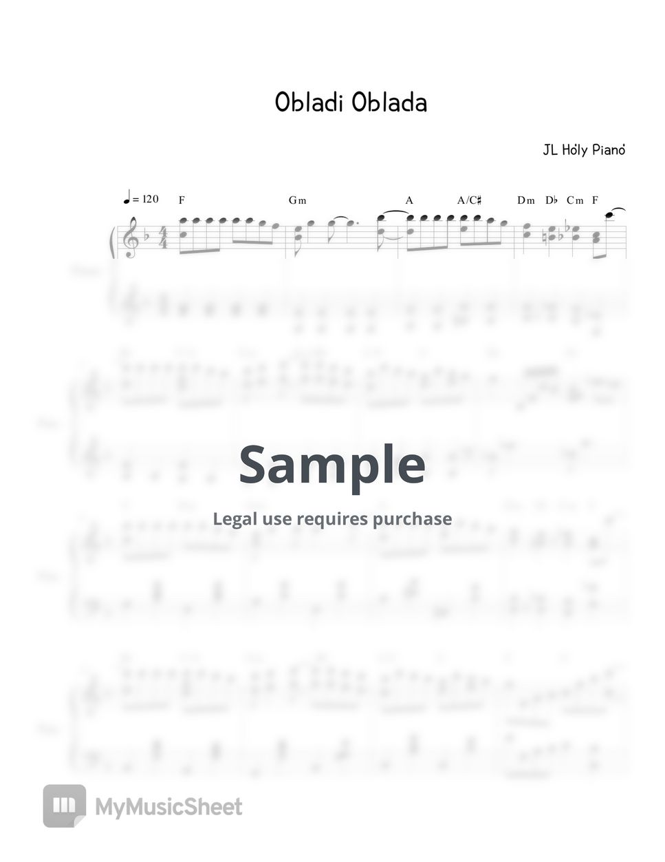 비틀즈 - Obladi Oblada (피아노솔로) by JL Holy Piano