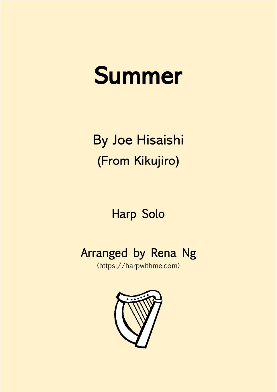 Joe Hisaishi - Summer (Harp Solo) by Harp With Me