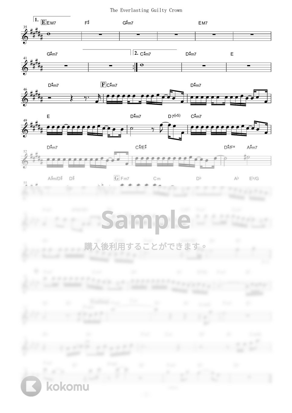 ギルティクラウン - The Everlasting Guilty Crown【in Eb】 by muta-sax