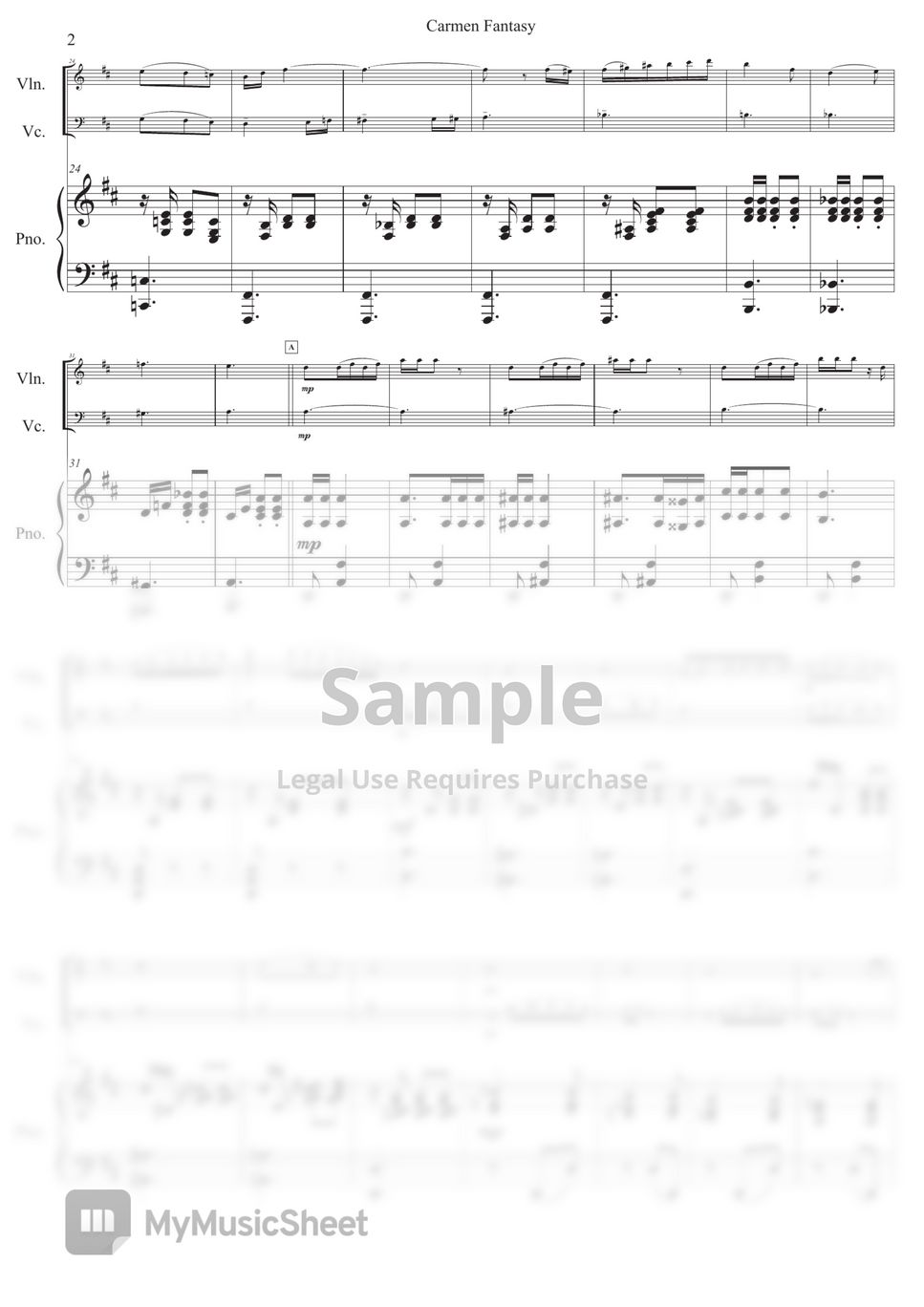 G.Bizet - Carmen Fantasy for Piano Trio (Violin/Cello/Piano) by Youngmin Choi