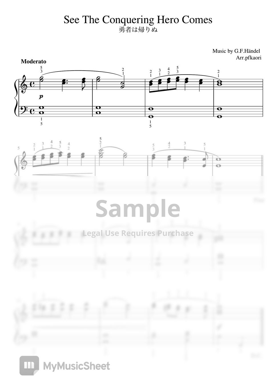 G.F.händel - See The Conquering Hero Comes (Pianosolo/Beginner) Sheets ...