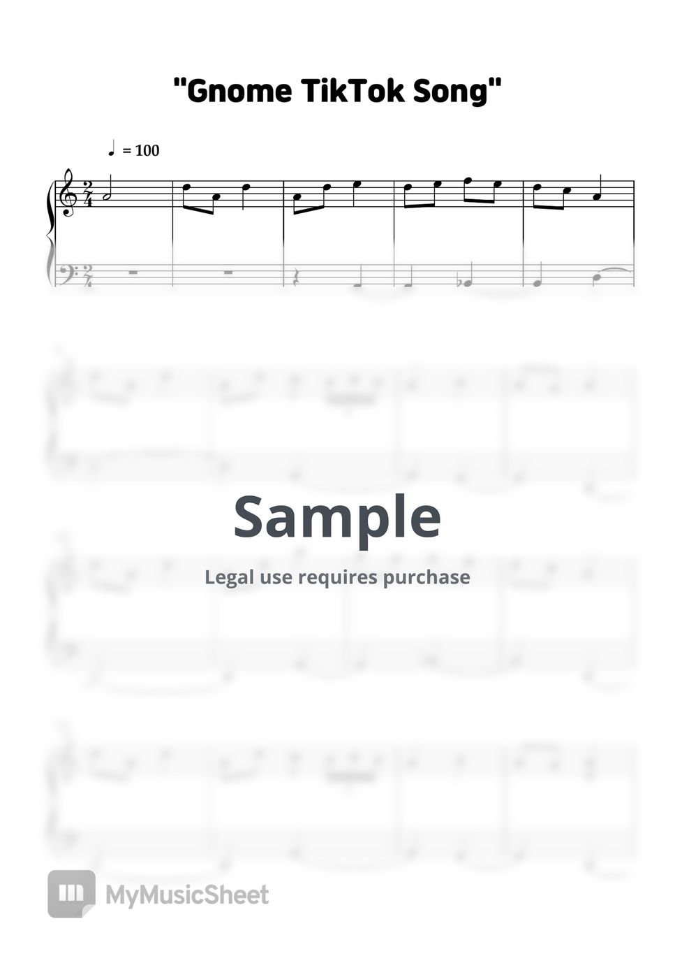 Blod Besvimelse Misanthrop (Gnome VS Knights song) Gnome TikTok Song (Easy Piano) Sheets by