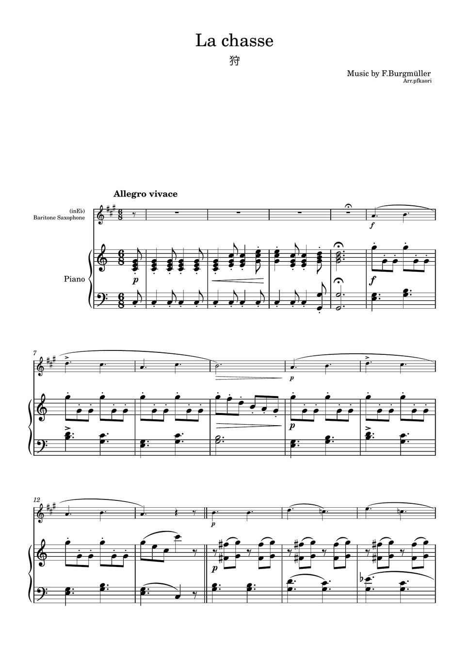 ブルグミュラー - 狩 (バリトンサックス&ピアノ) by pfkaori