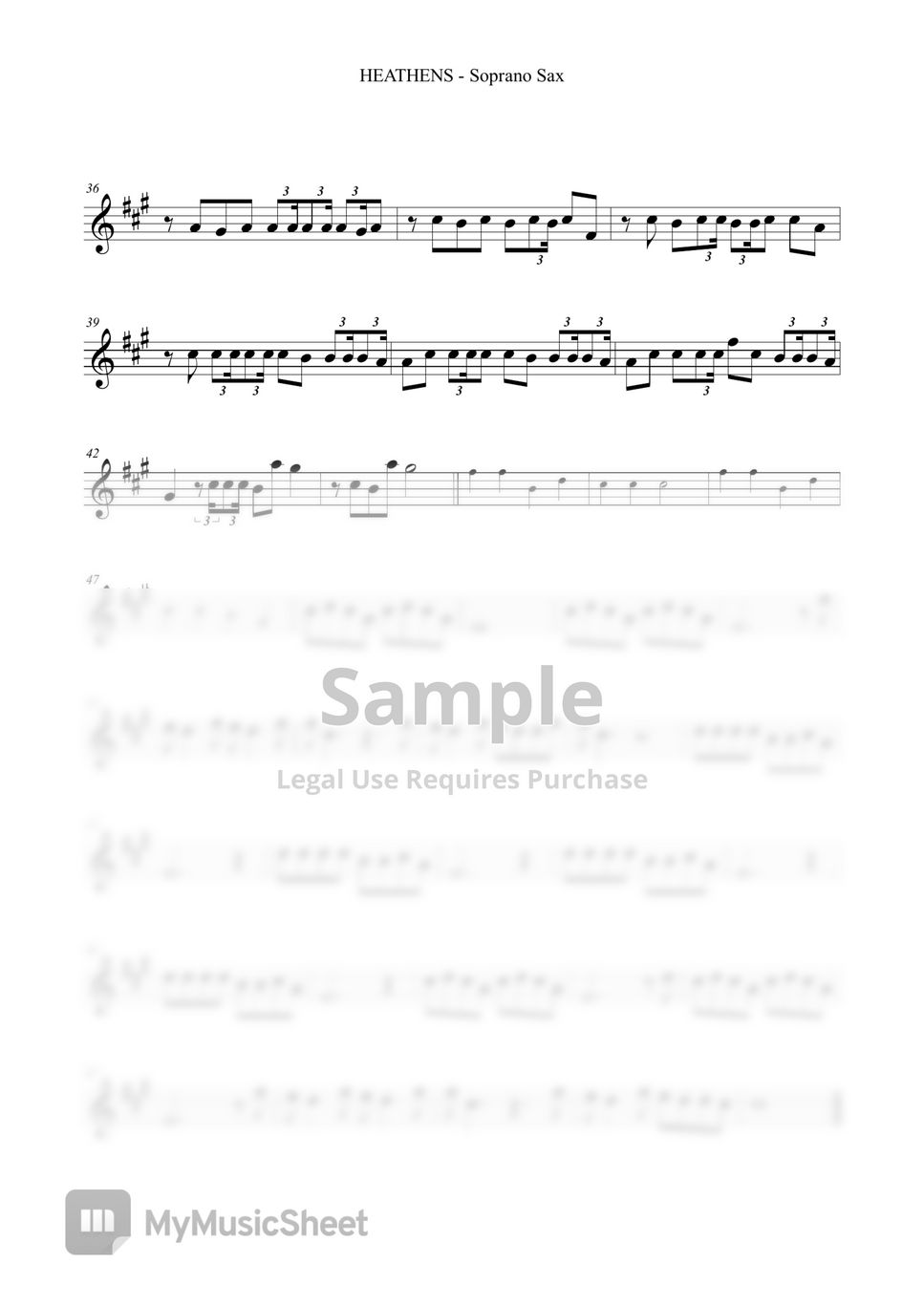 Twenty One Pilots - HEATHENS (for Soprano Sax or Tenor Sax) Sheets by ...