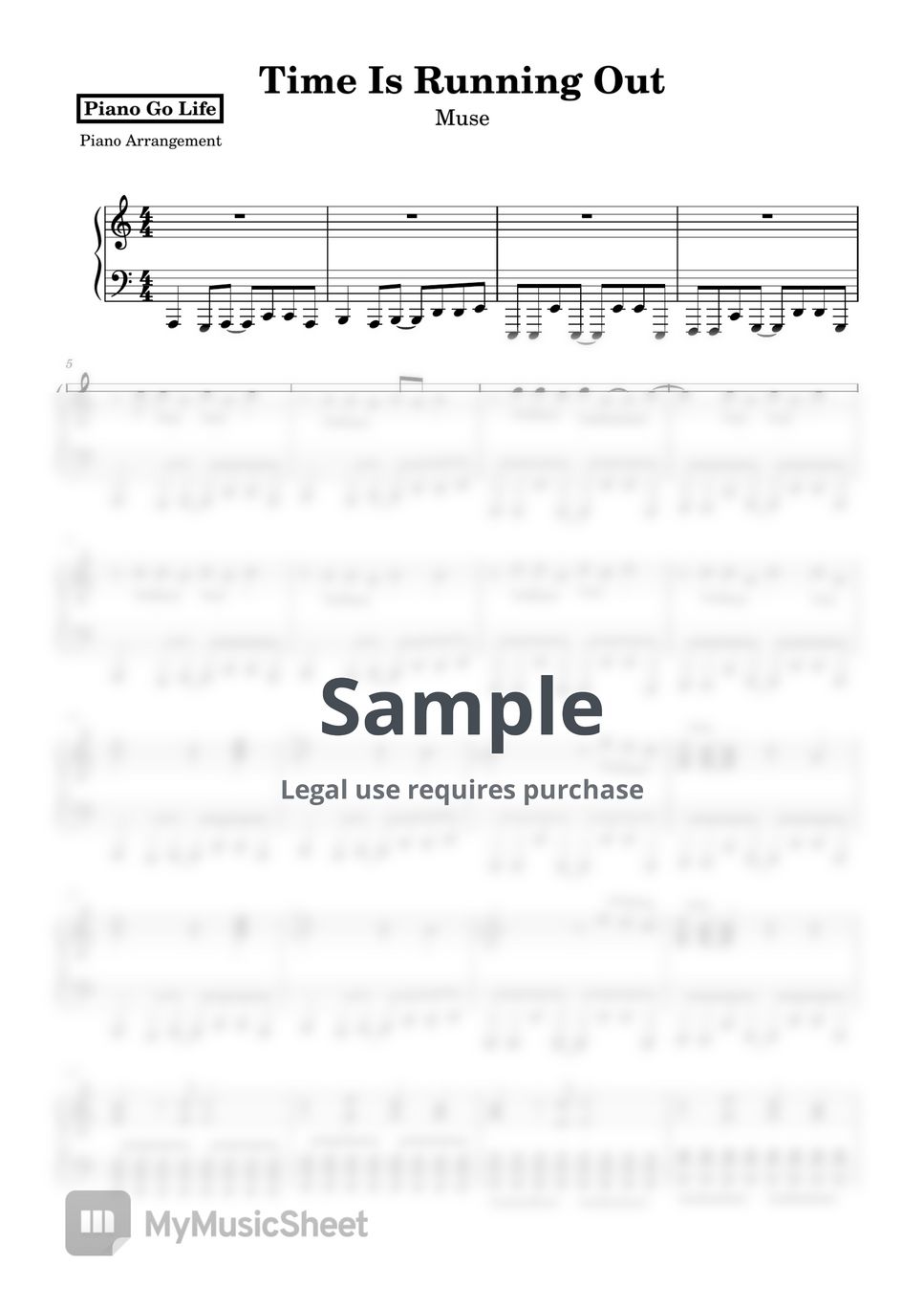 Muse - Time Is Running Out by Piano Go Life