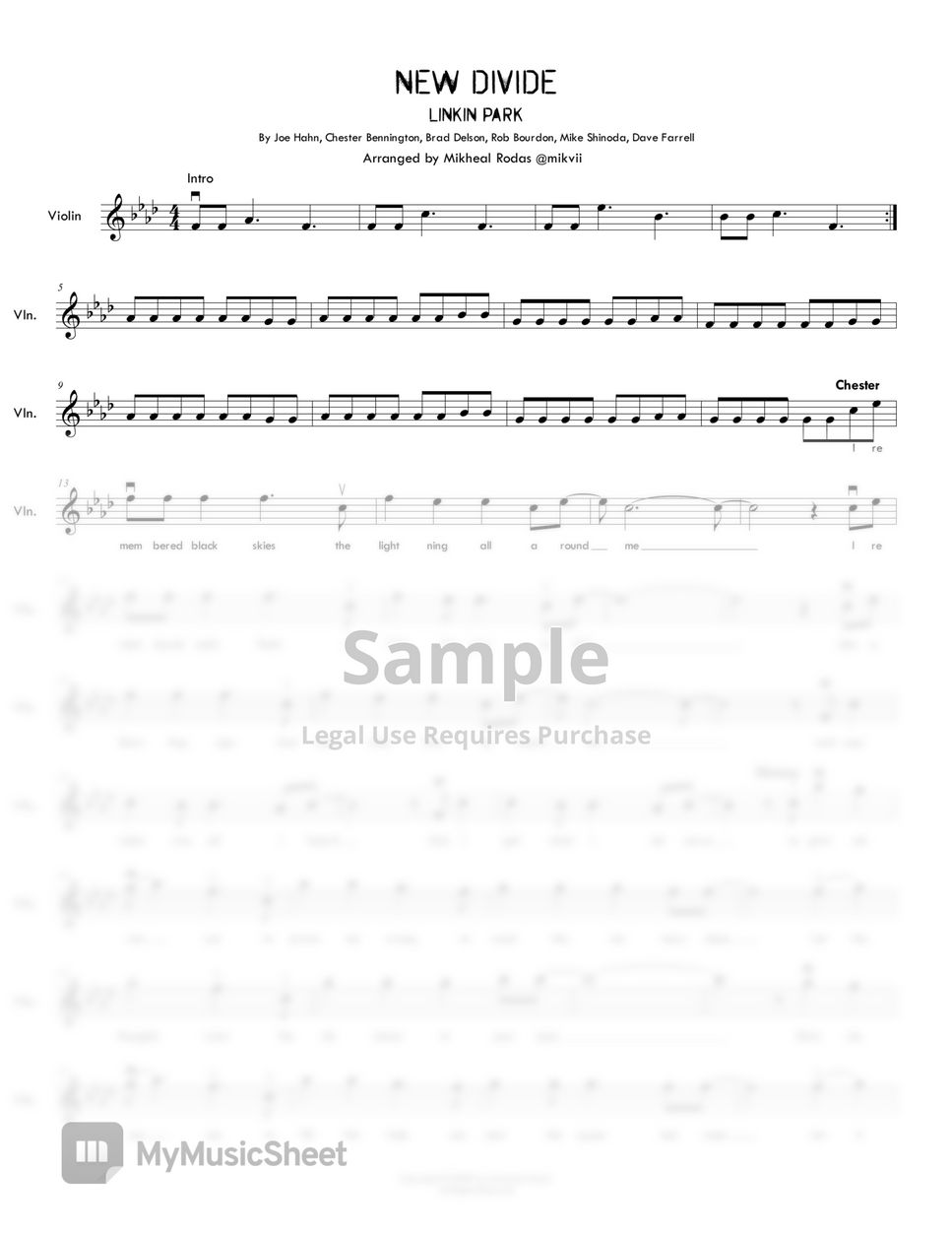 linkin-park-new-divide-for-violin-easy-sheets-by-miikvii