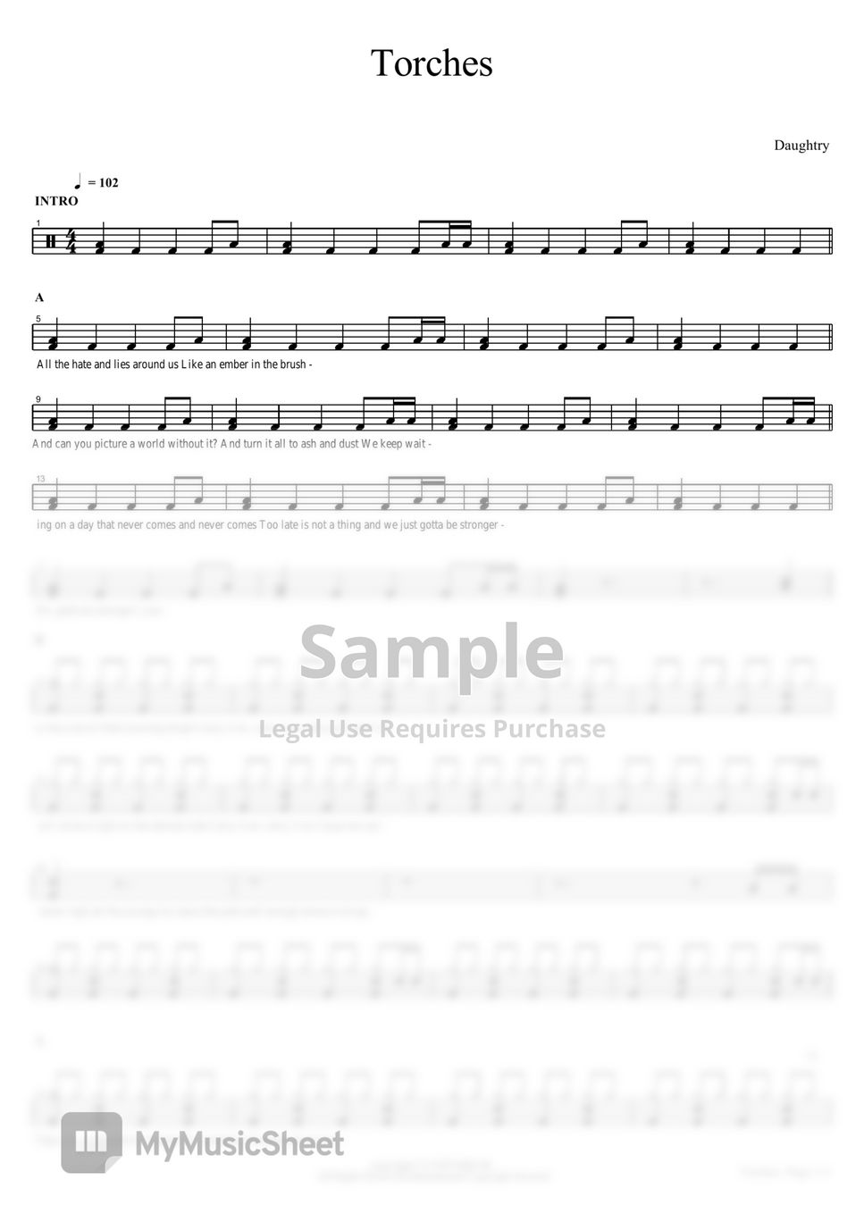 Daughtry Torches Sheets by COPYDRUM