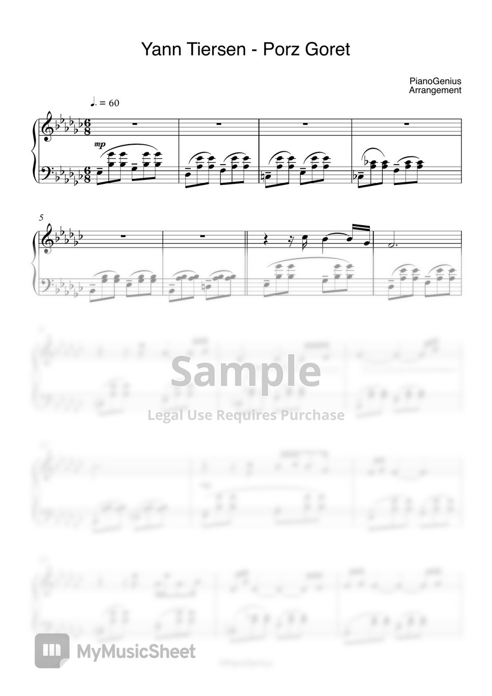Yann Tiersen - Porz Goret by PianoGenius
