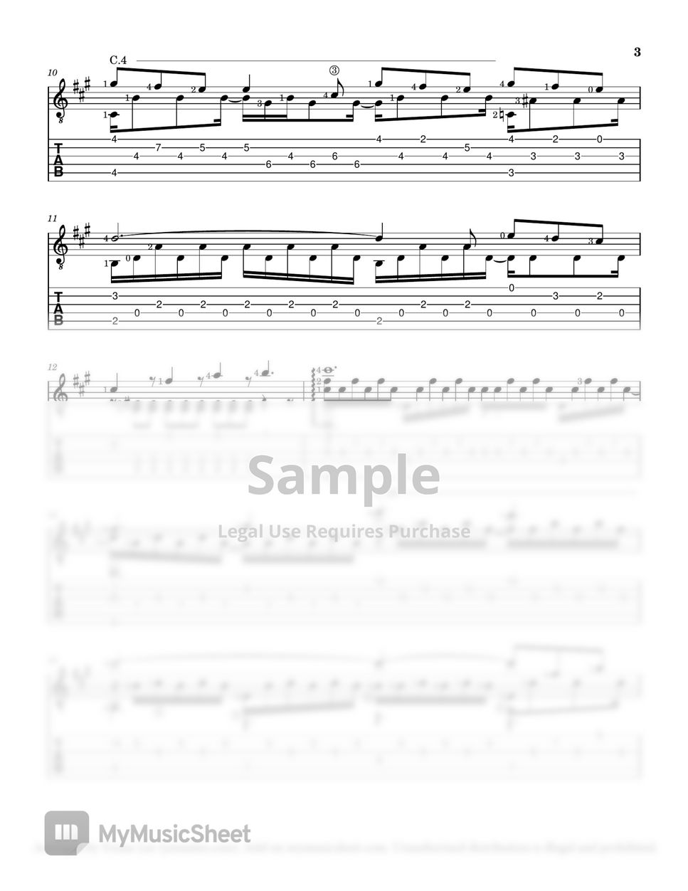 JVKE - Golden Hour - Guitar Solo (Staff+Tab) by Yenne Lee