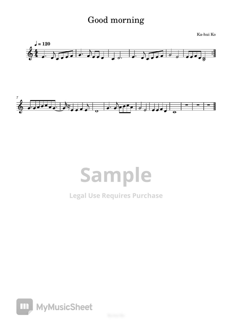 Kahui Ko Good Morning(Flute) Sheets