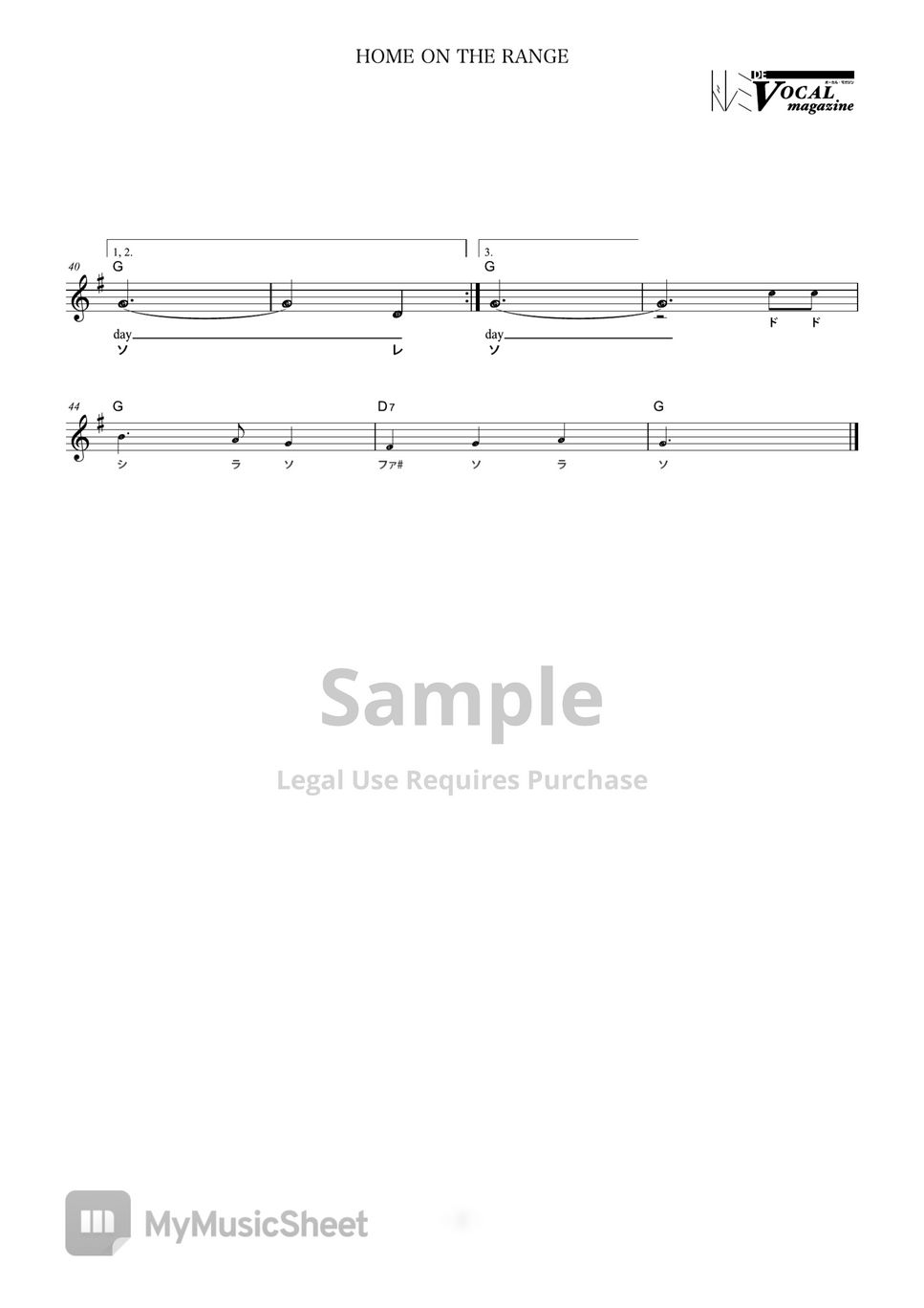 Doremi de home on the range vocal magazine sheets by far east island