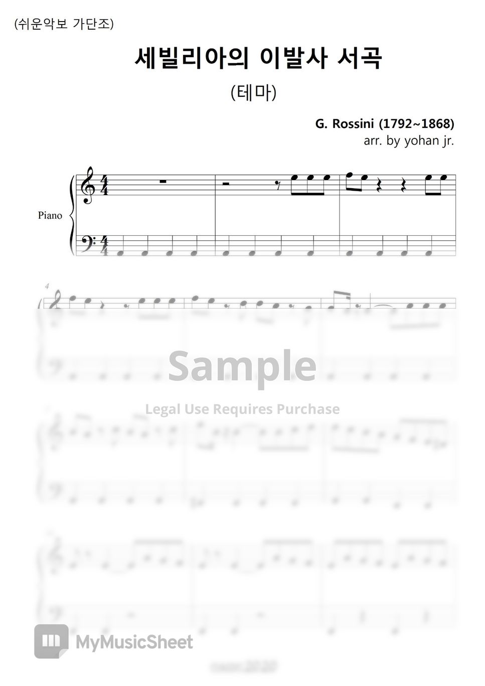 G. Rossini - The Barber of Seville  (a minor) (easy piano) by classic2020
