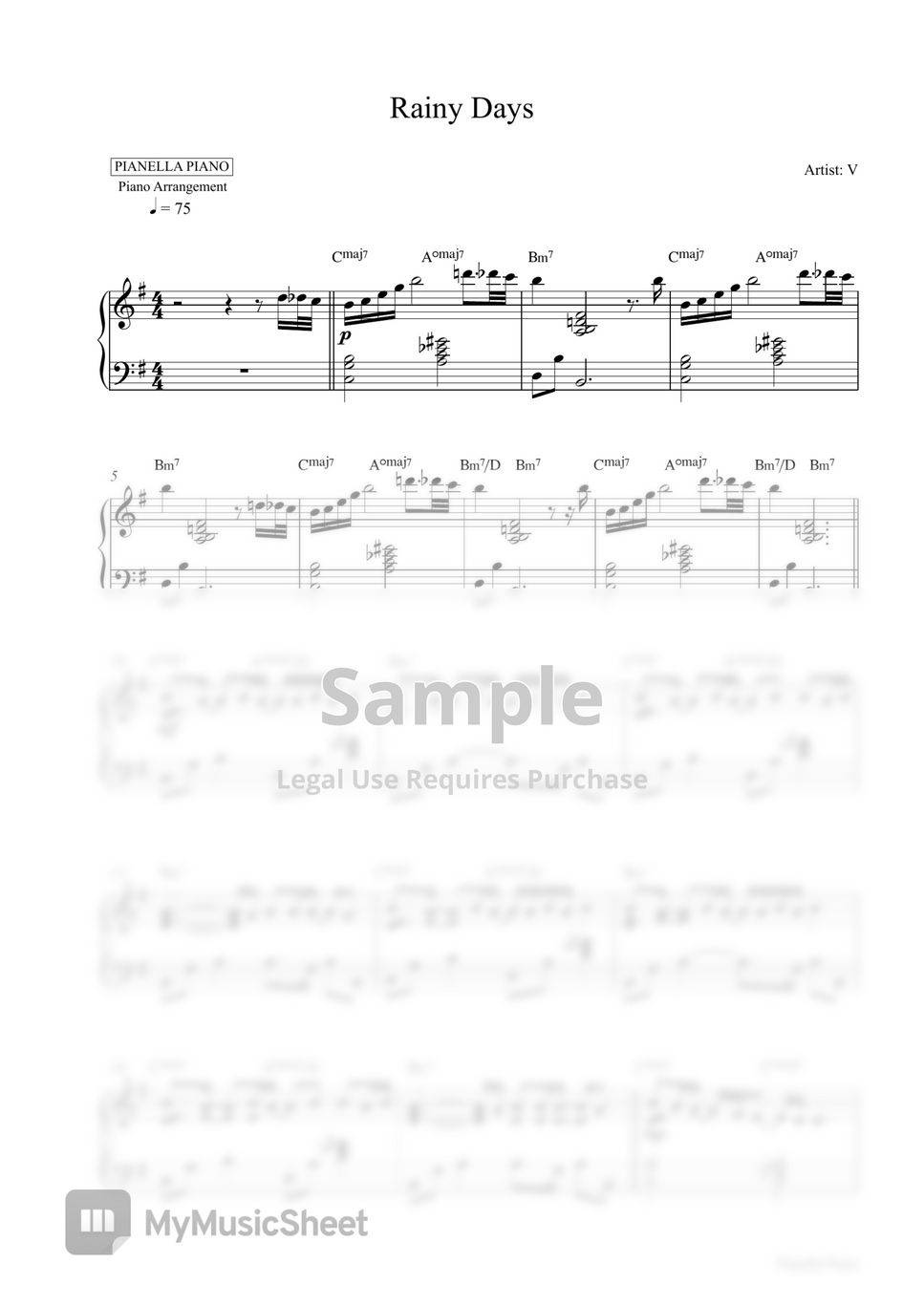 The Rainy Day Sheet music for Piano, Soprano (Piano-Voice)