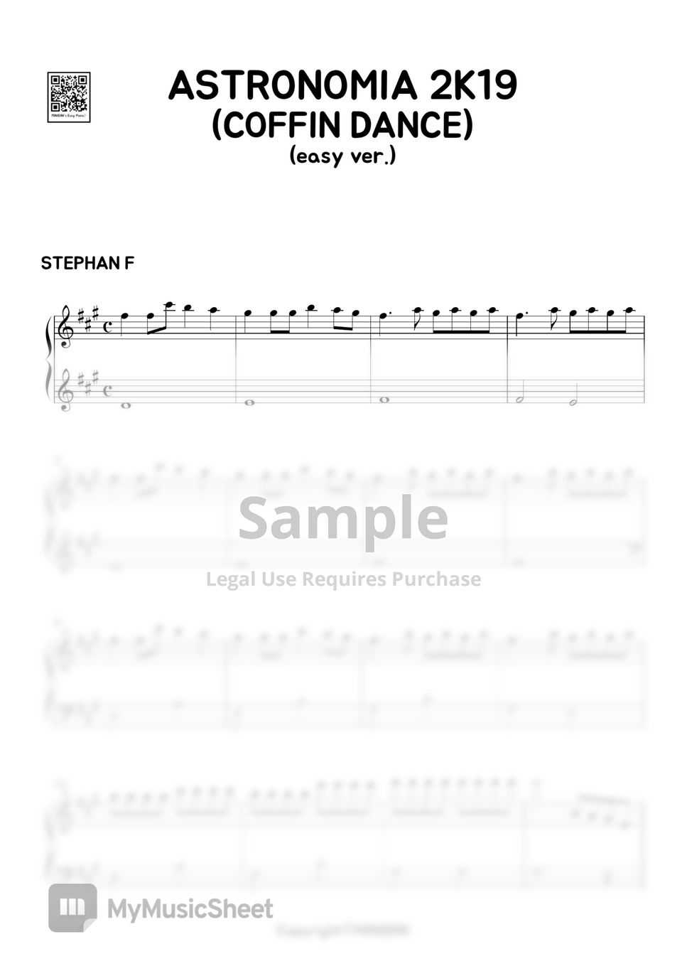 STEPHAN F - COFFIN DANCE MEME (관짝밈) (Easy Version) Sheets by MINIBINI