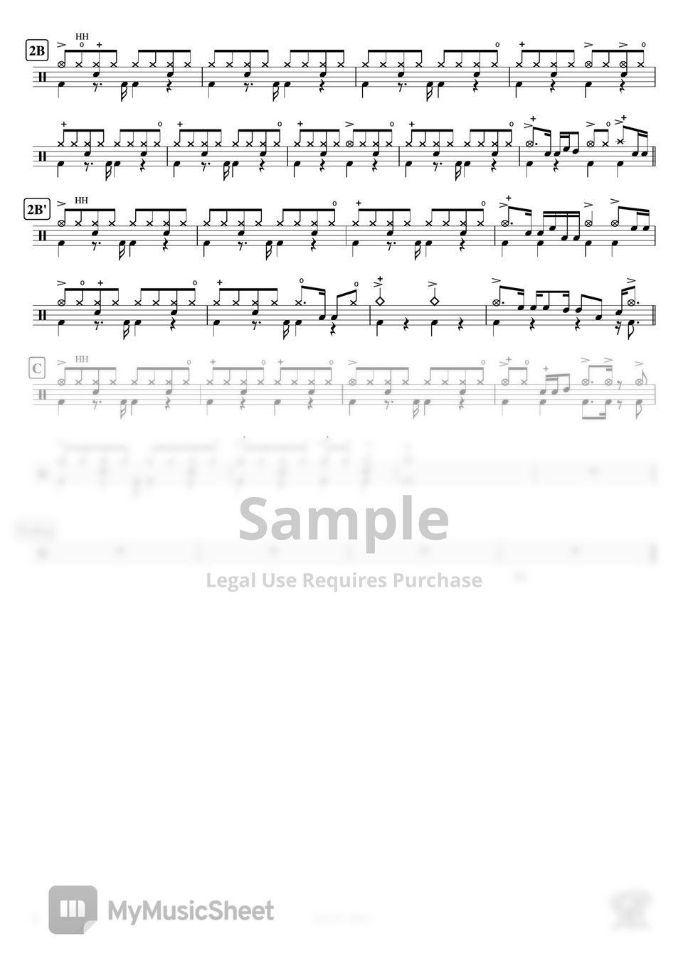 徳永英明 - レイニーブルー by Cookai's J-pop Drum sheet music!!!