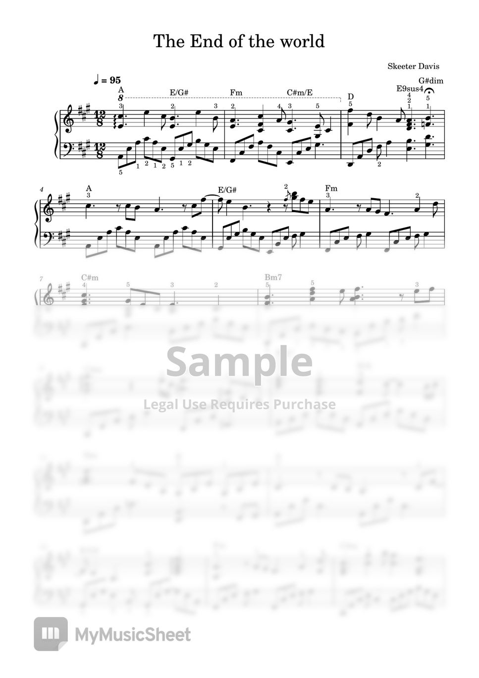 Skeeter davis the end of the world sheets by sangheart play