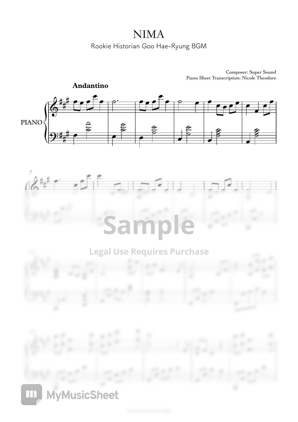 SUPER SOUND NIMA (Rookie Historian Goo HaeRyung) Sheets by Nicole