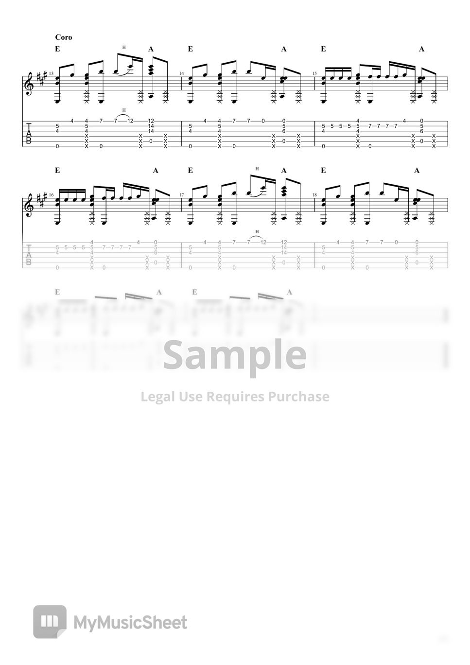 BLACKPINK/Selena Gómez Ice Cream (Fingerstyle) Tab + 1staff by