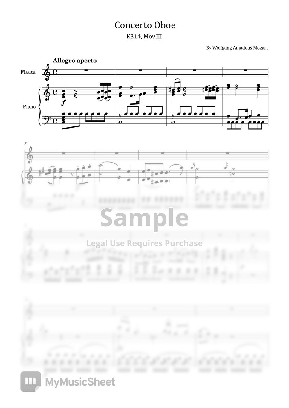 Wolfgang Amadeus Mozart Oboe Concerto in C major K.314, Mov.III