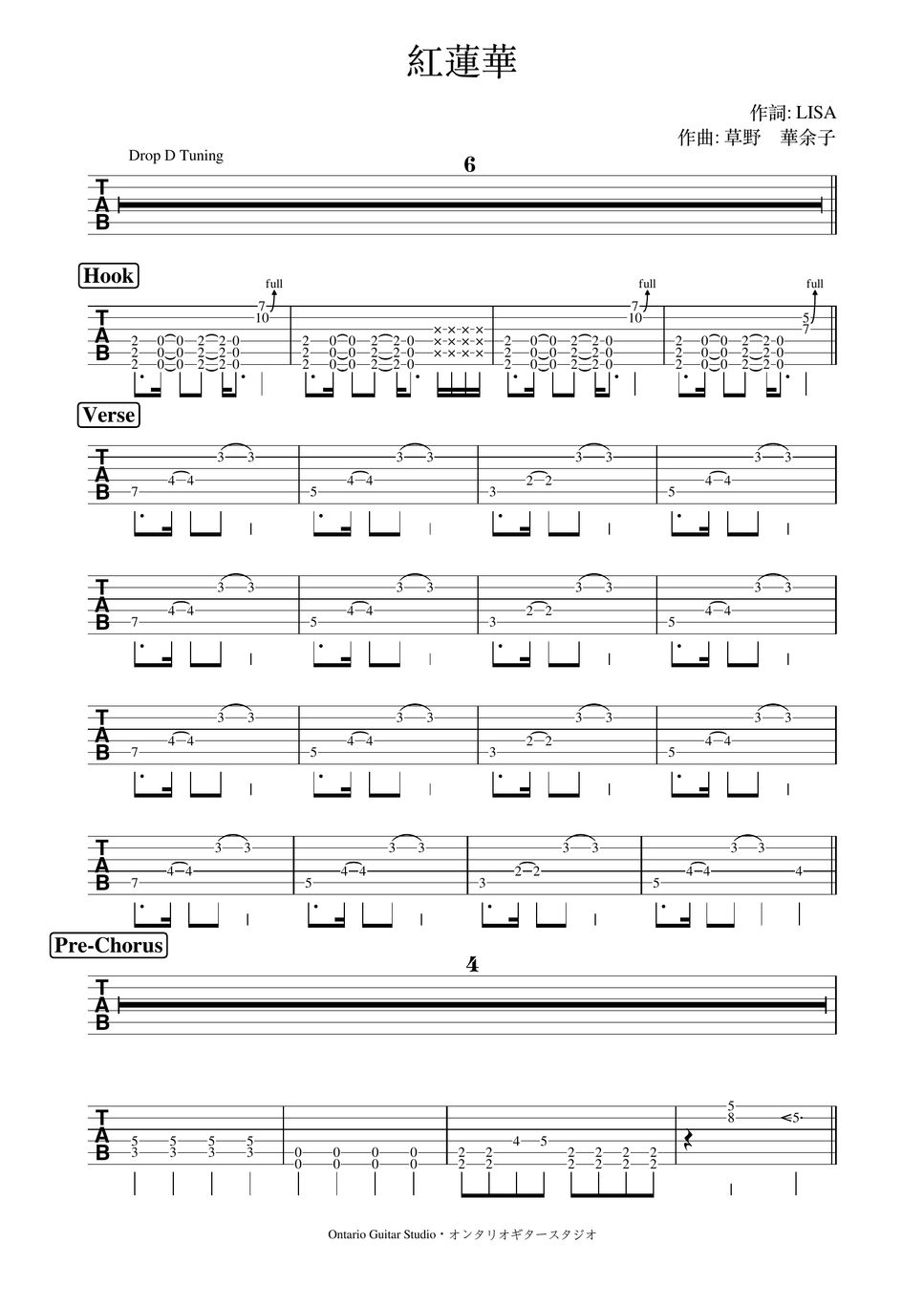 Lisa gurenge sheets by ontario guitar studio