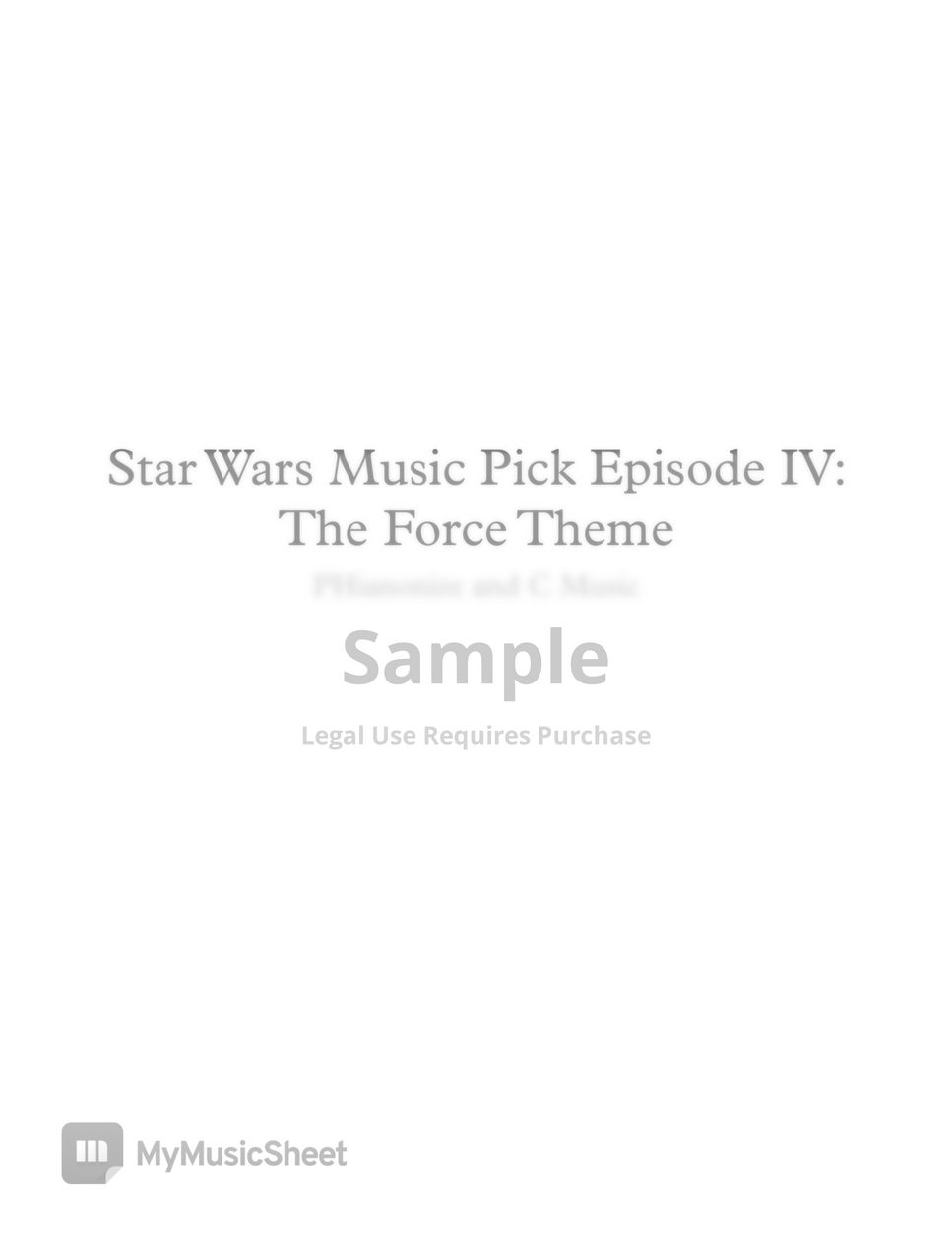 John Williams Star Wars The Force Theme Easy Version Sheets By Phianonize And C Music 