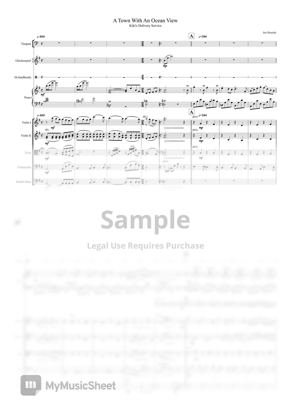 Joe Hisaishi - A Town With An Ocean View for Orchestra - Score and Part by Hai Mai