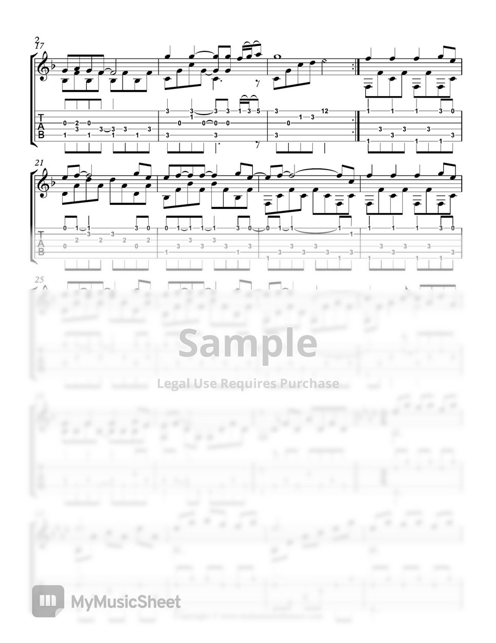 Enya Only Time Tab + 단선 악보 by Mohammad Lameei