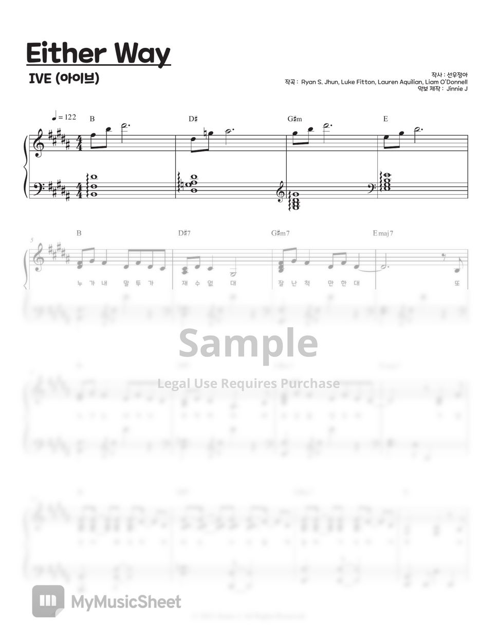 IVE (아이브) - Either Way (B Key, C Key) Sheets By Jinnie J