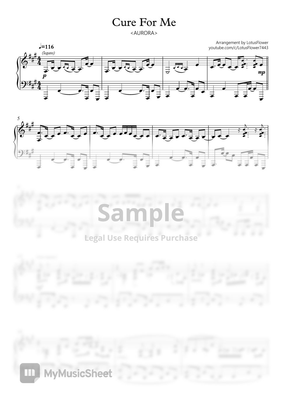 Cure For Me – AURORA Sheet music for Piano (Solo)