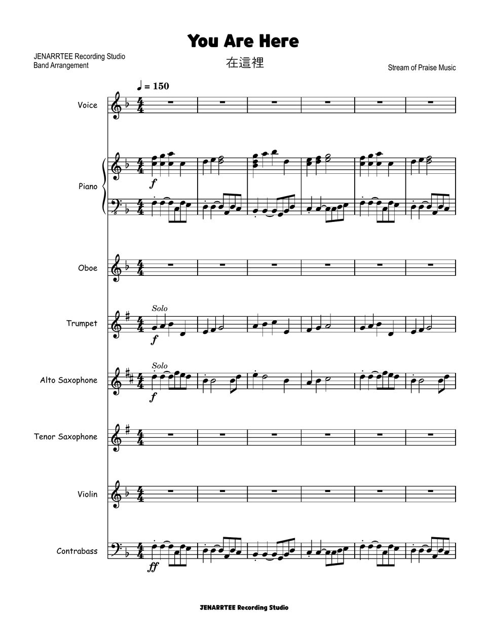 Stream Of Praise Music - You Are Here (band Arrangement) Sheets By 