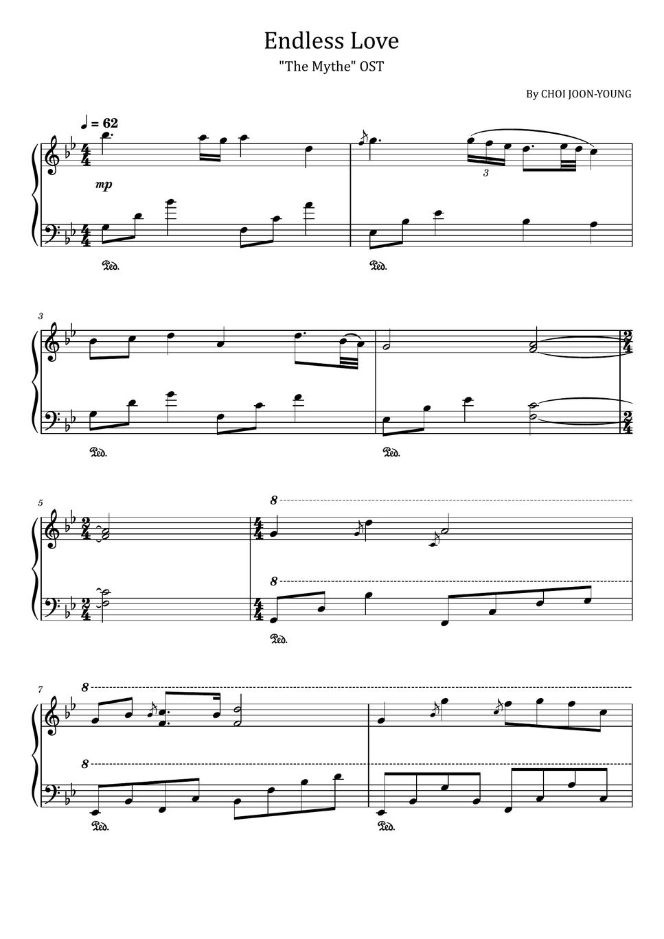 Endless Love – The Myth – Piano Sheet Music