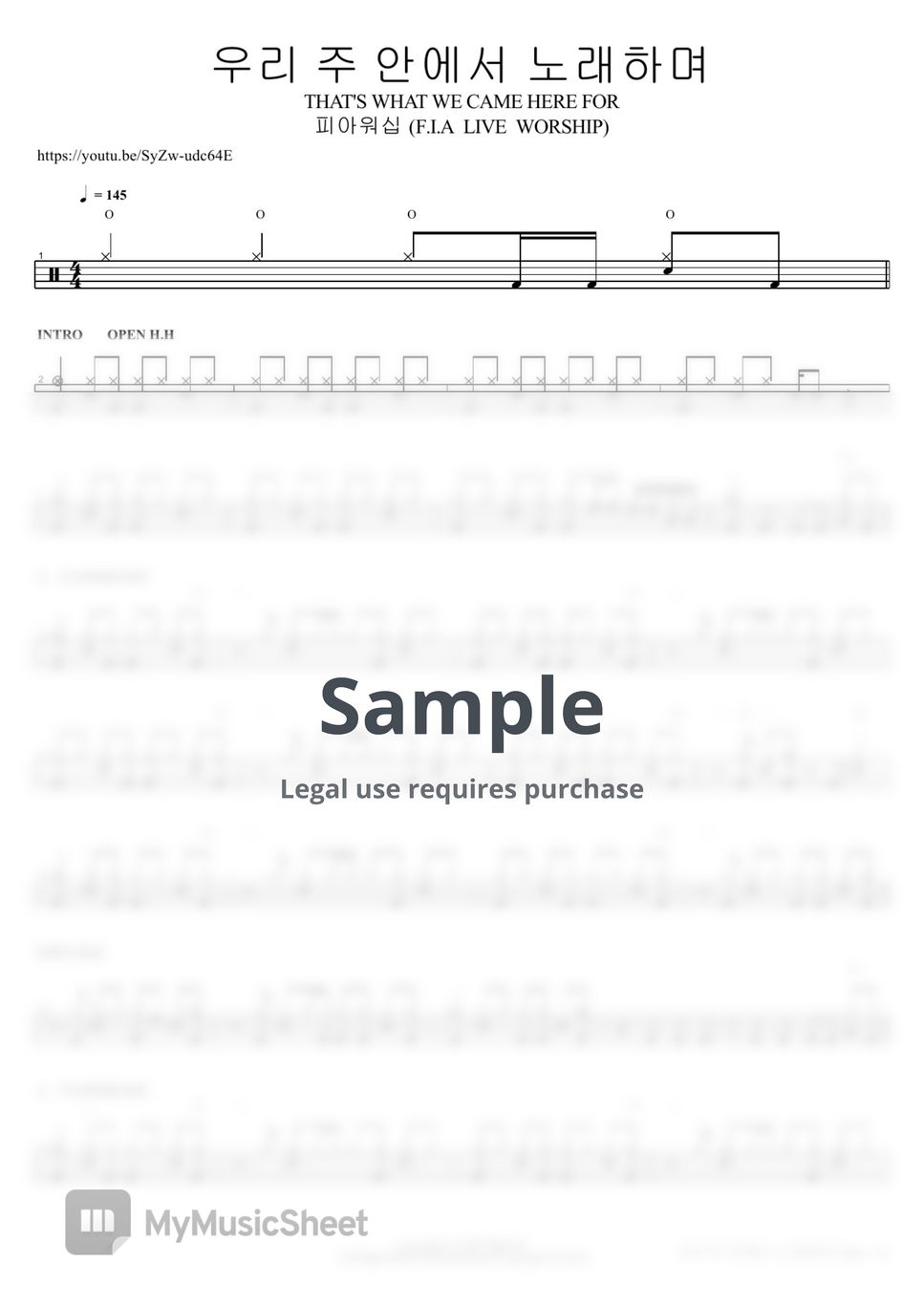 피아워십 (F.I.A LIVE WORSHIP) - 우리 주 안에서 노래하며 THAT&#x27;S WHAT WE CAME HERE FOR by copydrum