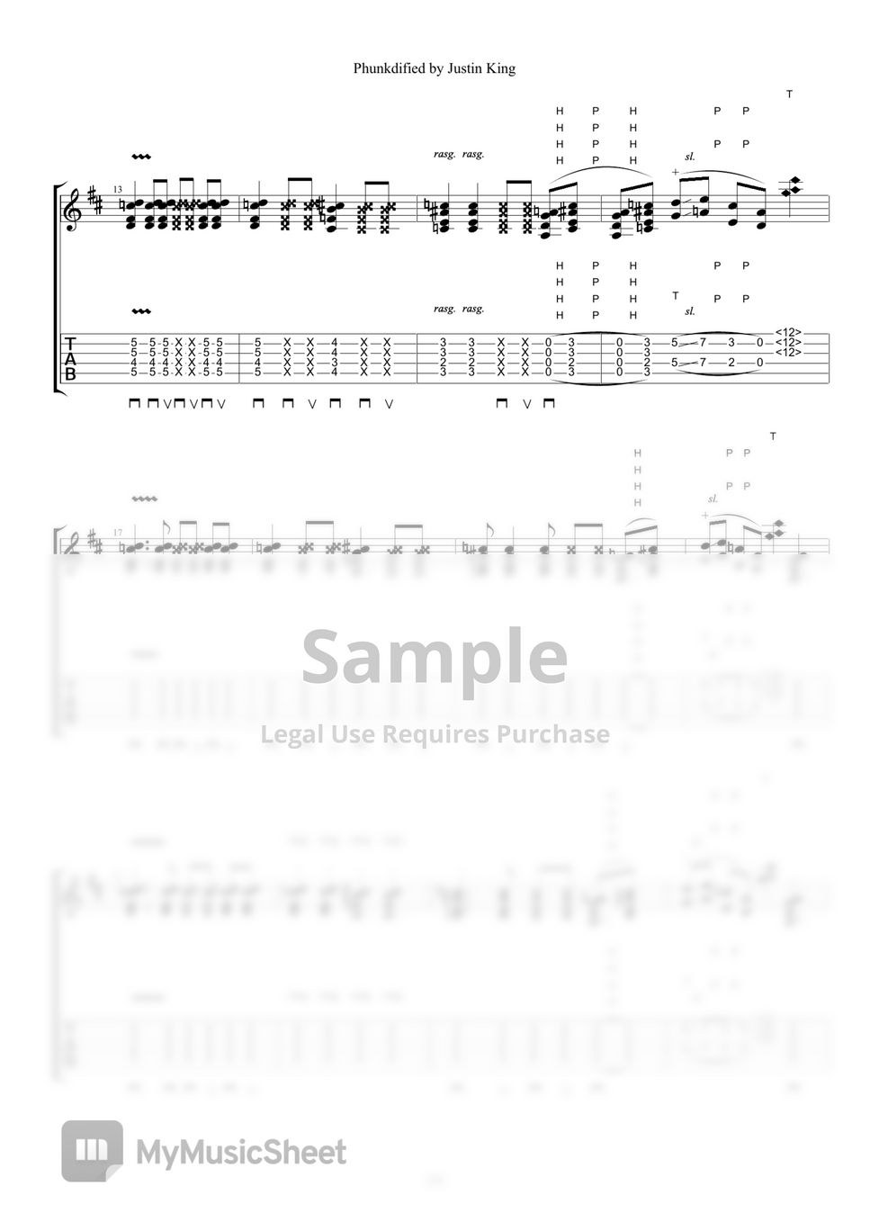 Justin King - Phunkdified (TAB Sheet Music) by guitar kuitar