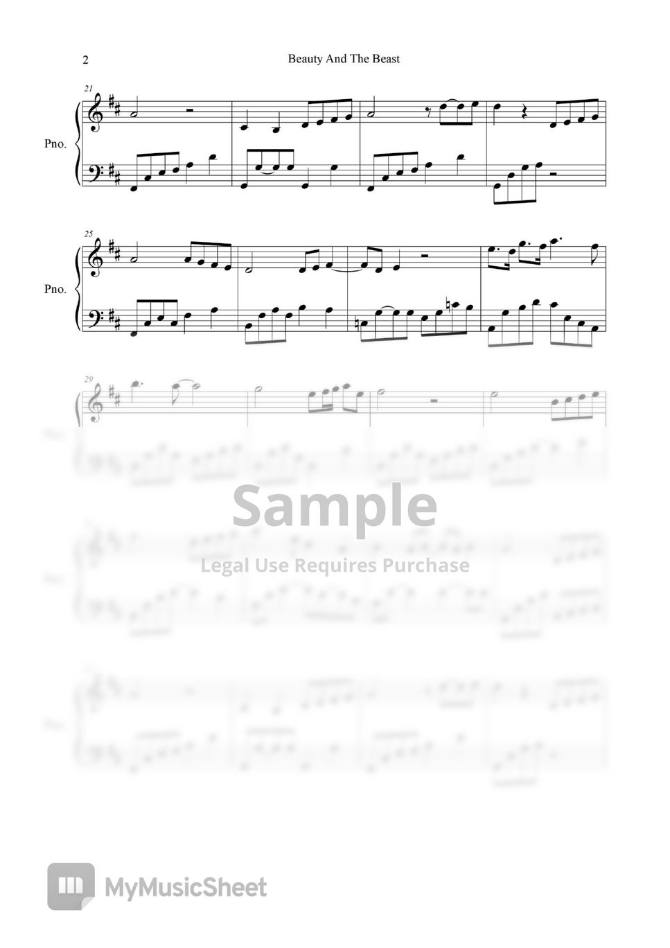 Beauty And The Beast OST Beauty And The Beast (미녀와 야수) Sheets by