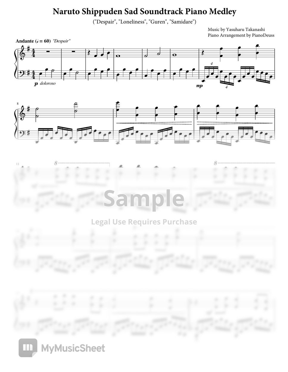 Yasuharu Takanashi - Naruto Shippuden Sad Soundtrack Piano Medley by PianoDeuss