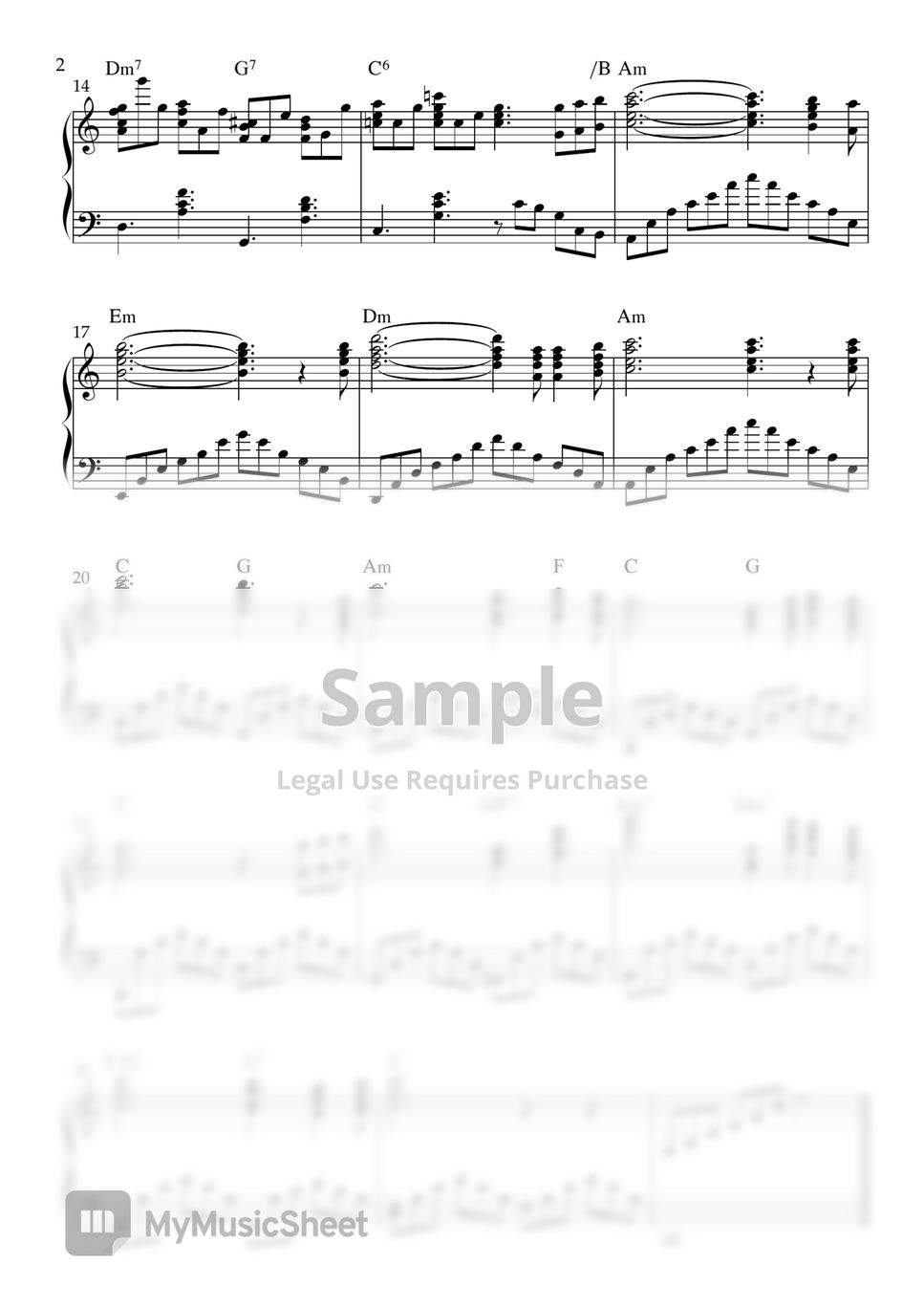 Adolphe Charles Adam - O Holy Night (Carol / C key / Chords) by Lamipiano