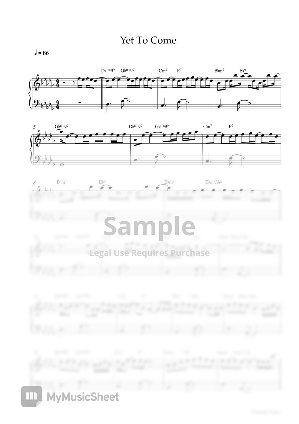 BTS - Yet To Come (EASY Piano Sheet) Sheets By Pianella