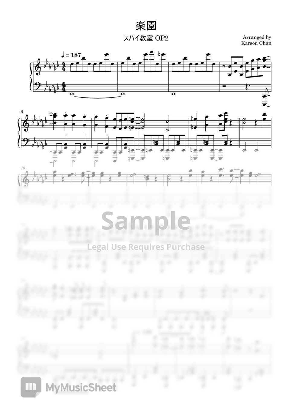nonoc - 楽園 Full Version (スパイ教室 OP2) --WITH MIDI+WAV+Musescore Secret Link by Karson Chan