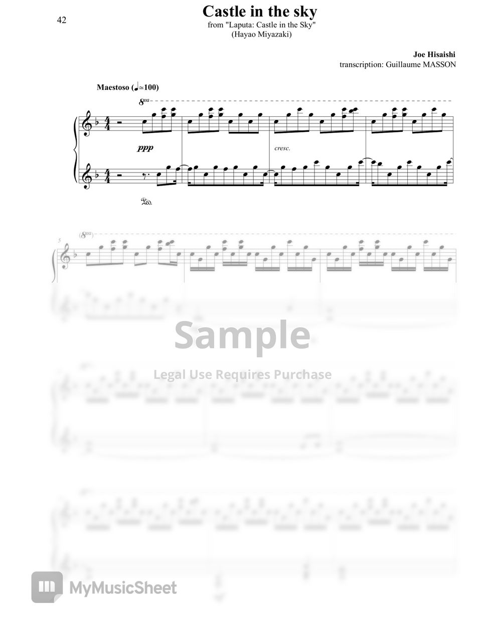 Joe Hisaishi - Laputa Piano Collection by Guillaume Masson