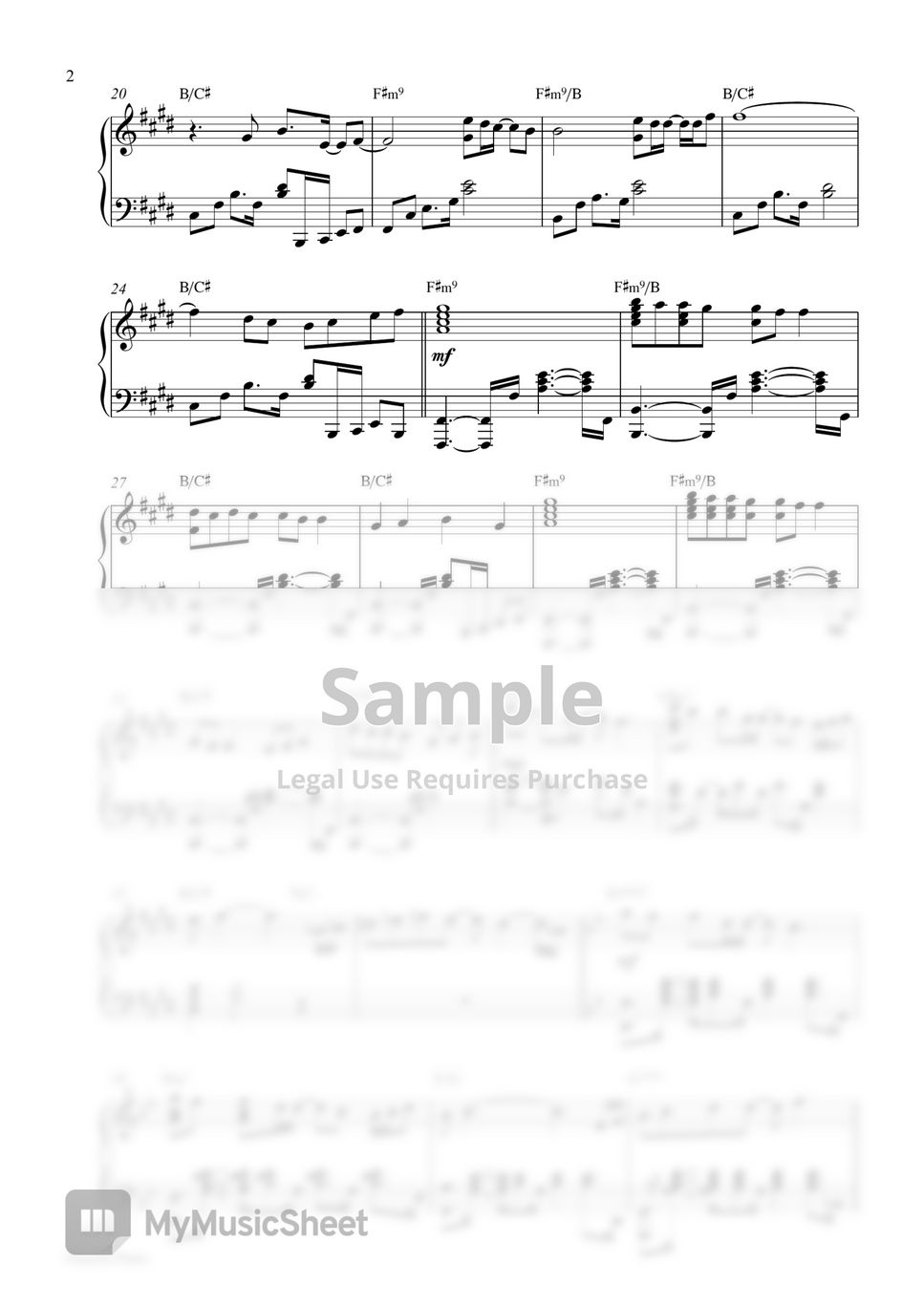 BTS V - For Us (Piano Sheet) Sheets by Pianella Piano